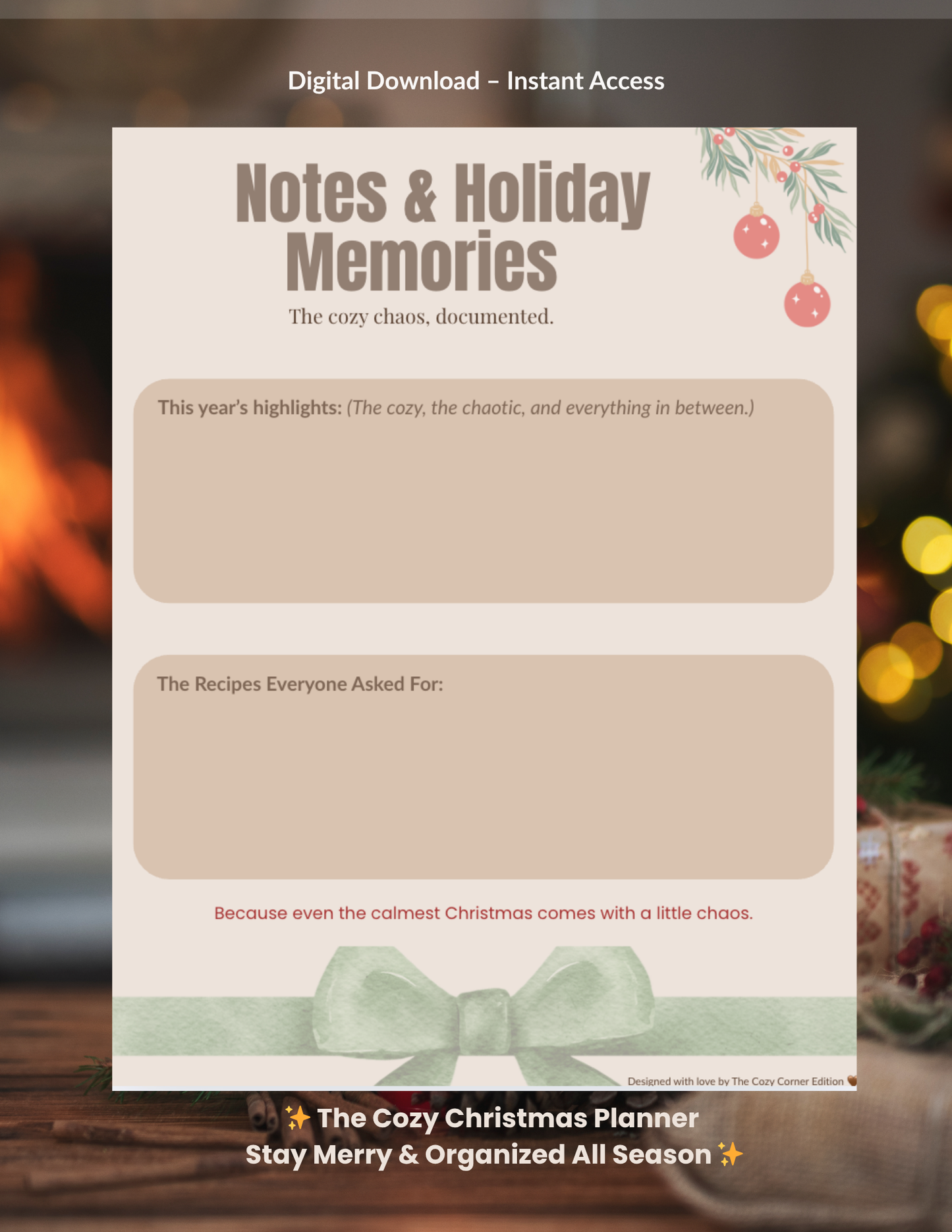 The Cozy Christmas Planner (Digital Download)