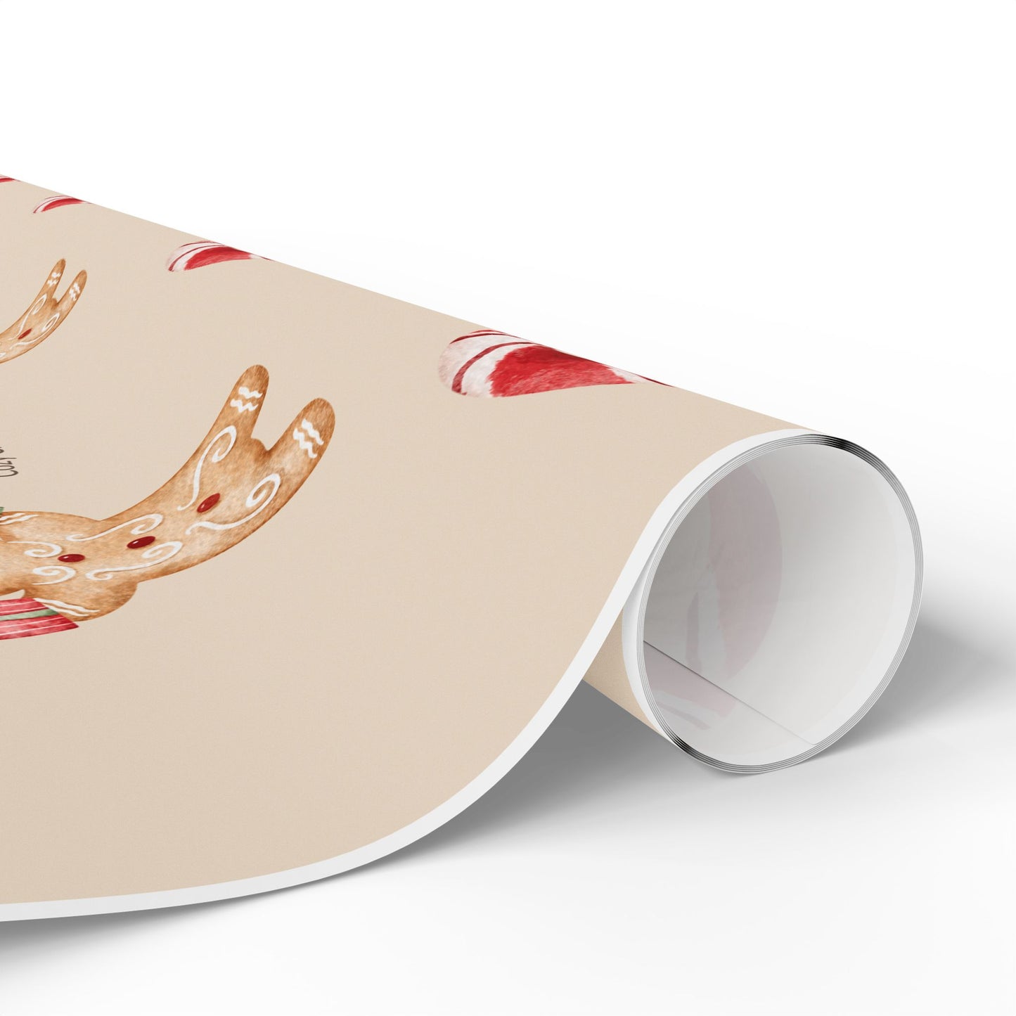 Cozy Christmas Edition Wrapping Paper – Gingerbread & Candy Cane Gift Wrap | Holiday Cozy Corner Collection