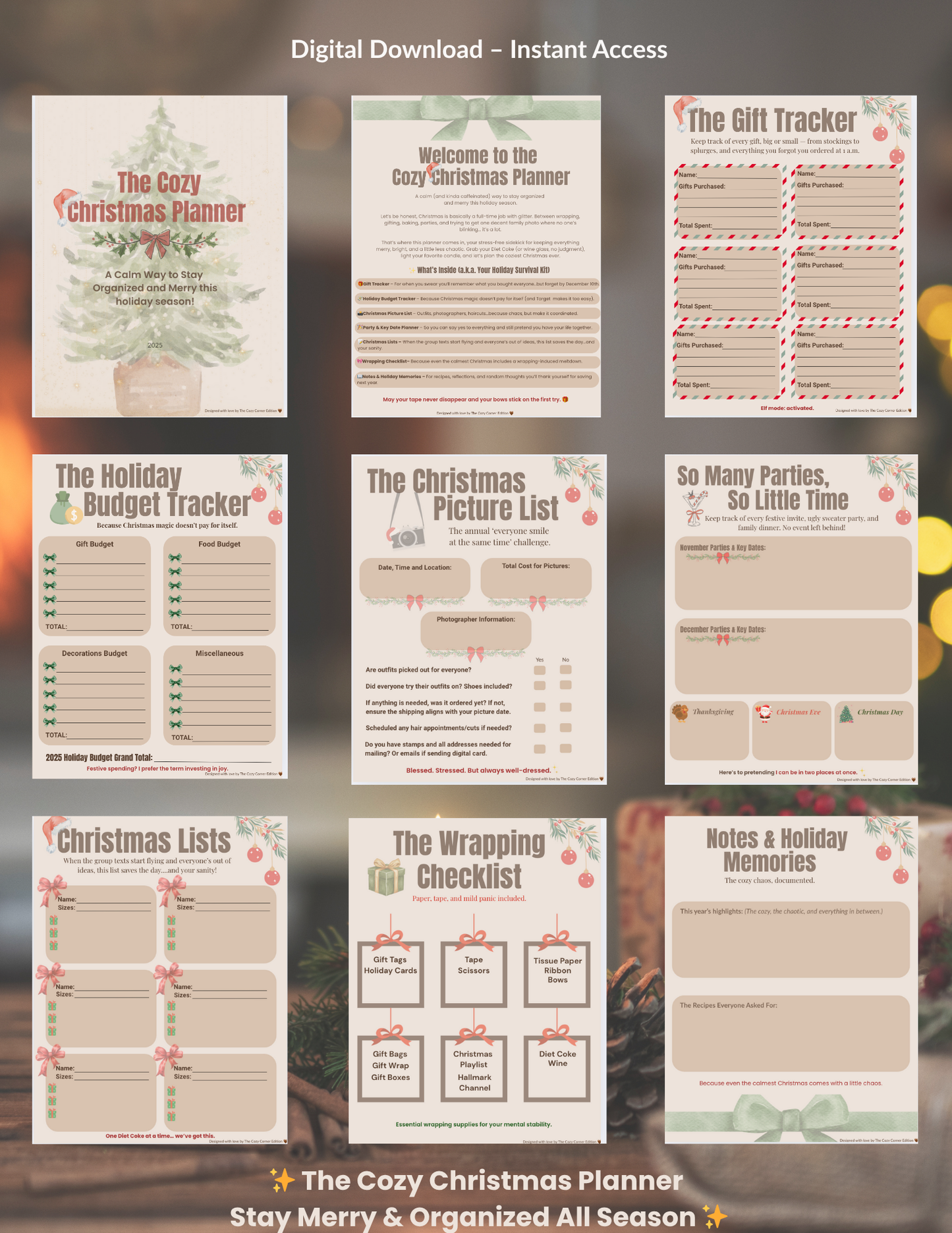 The Cozy Christmas Planner (Digital Download)