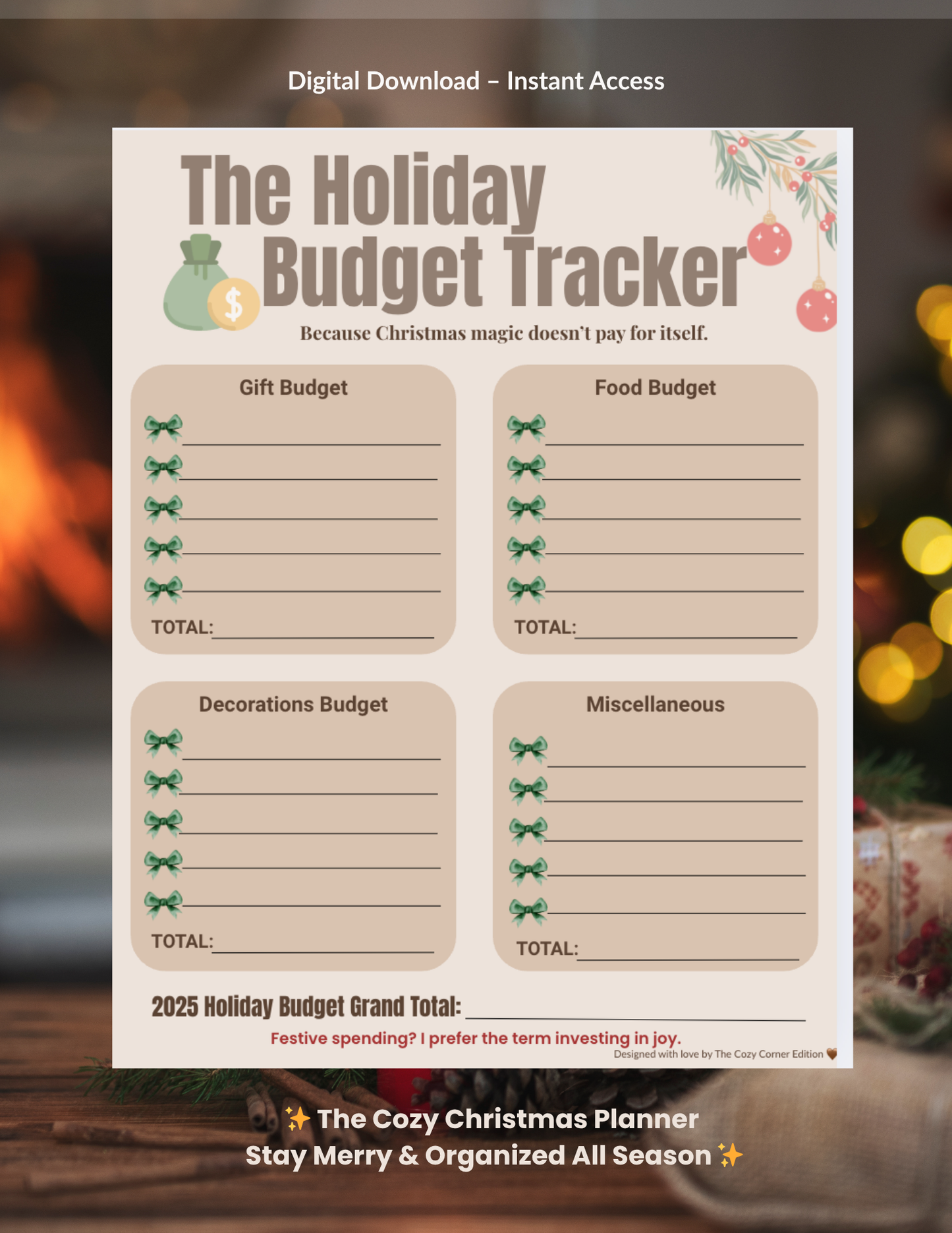 The Cozy Christmas Planner (Digital Download)