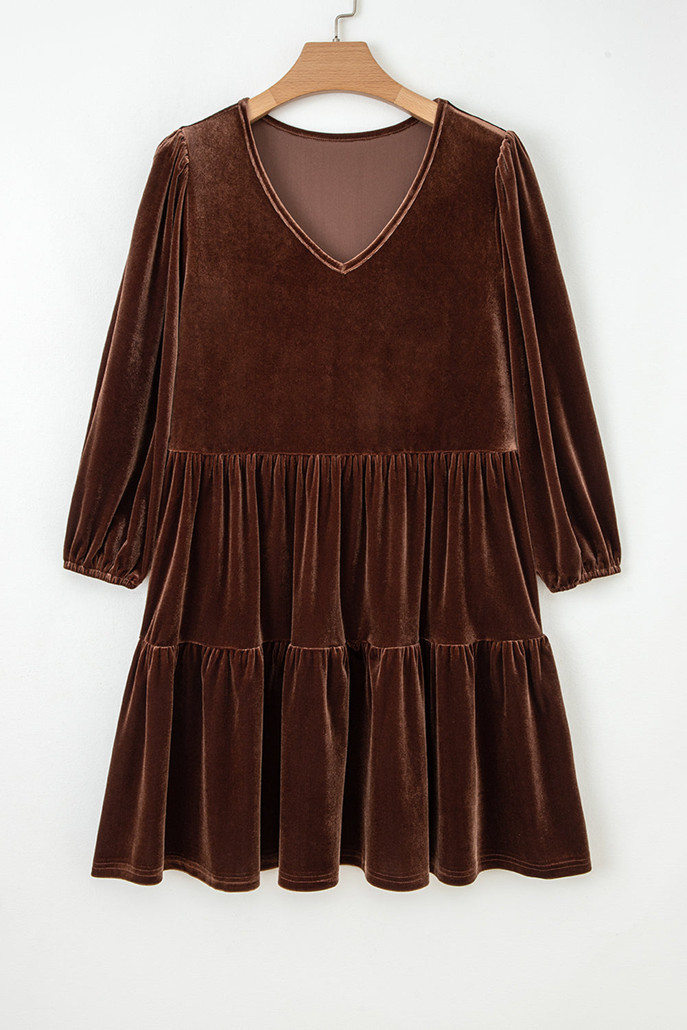 Chicory Coffee Velvet Mini Dress