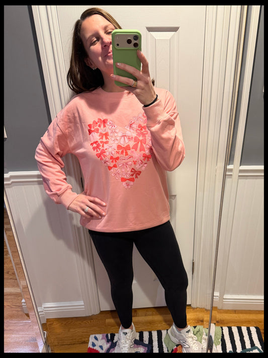 Bow Down to Cozy Heart Pullover