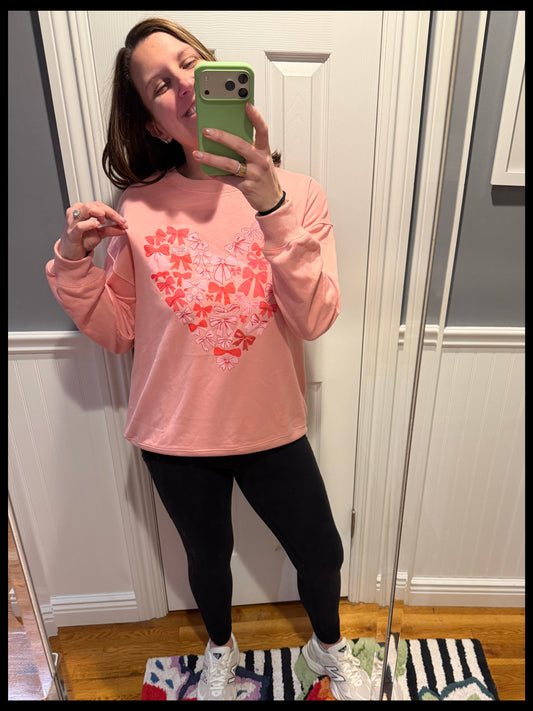 Bow Down to Cozy Heart Pullover